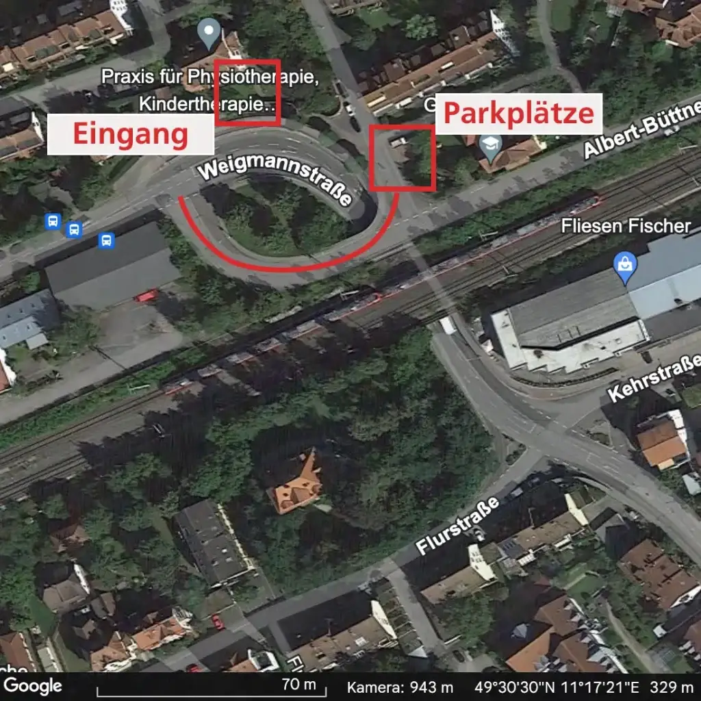 Foto der Anfahrtsskizze zur Praxis